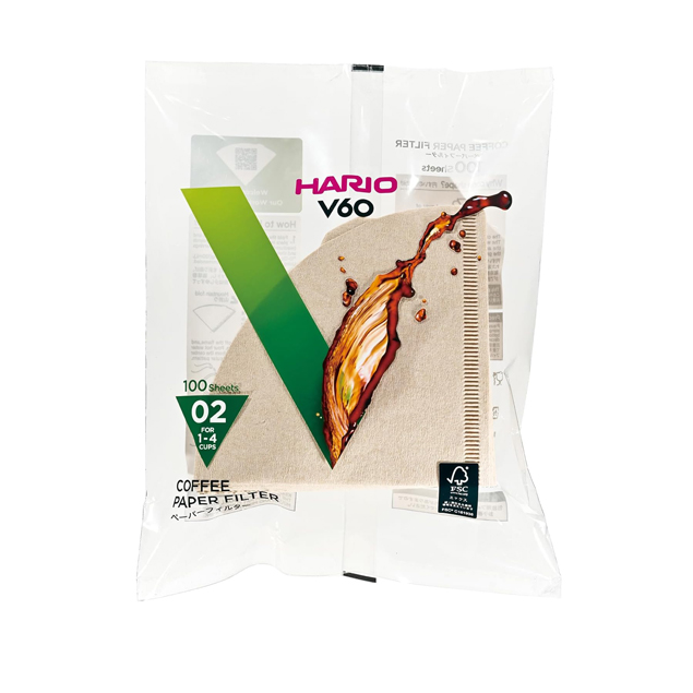 Hario V60 02 Dripper Filtresi Natürel (100 adet) VCF-02-100M